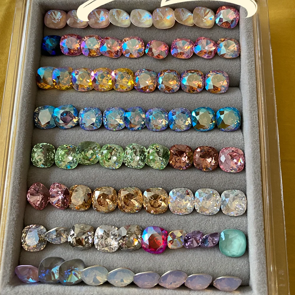 50 Stück mischen Farbe Kissen geschnitten Glas Phantasie Rhionestones DIY Nagel kristalle Schmuck Herstellung Dekorationen Steine für Handwerk Kleidungs stück – Detail 1
