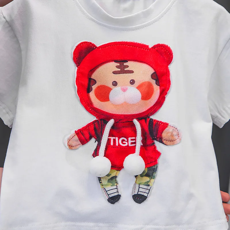 Cute Comfy Cartoon Character Infant Toddler Boys T-Shirt and Shorts