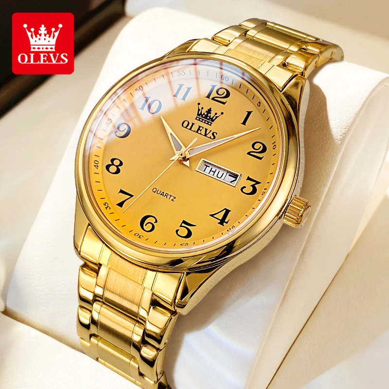 OLEVS 5567 ساعات رجالية أصلية بسيطة كلاسيكية كبيرة...