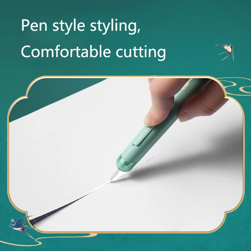 Paper Cutter Deli Aesthetic Stationery Pen Knife Portable Self-locking Safe Ceramic Blade Children's Crafts Protective Paper Cutter scyzoryk paper cutter,cutting knife,art knife,paper cutting knife