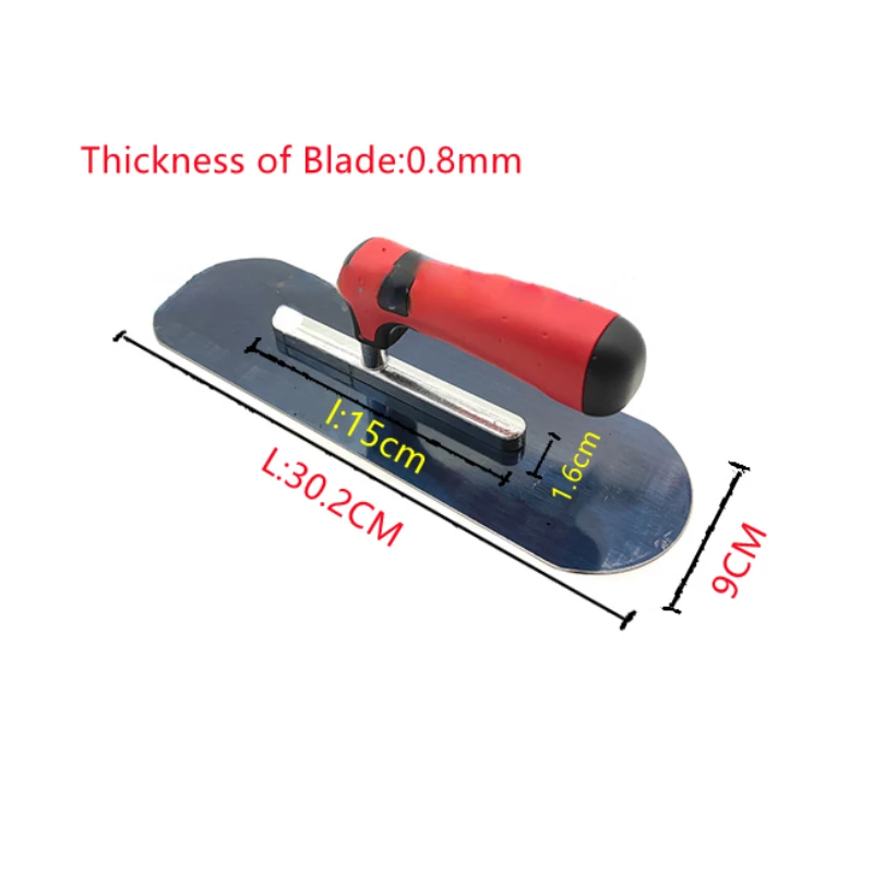 Plastering Trowel Concrete Trowel Drywall Finishing Tool 302*90mm Round head integrated molding Carbon steel Blade Plastic Handle Plaster Trowel Construction Concrete Spatula Tool