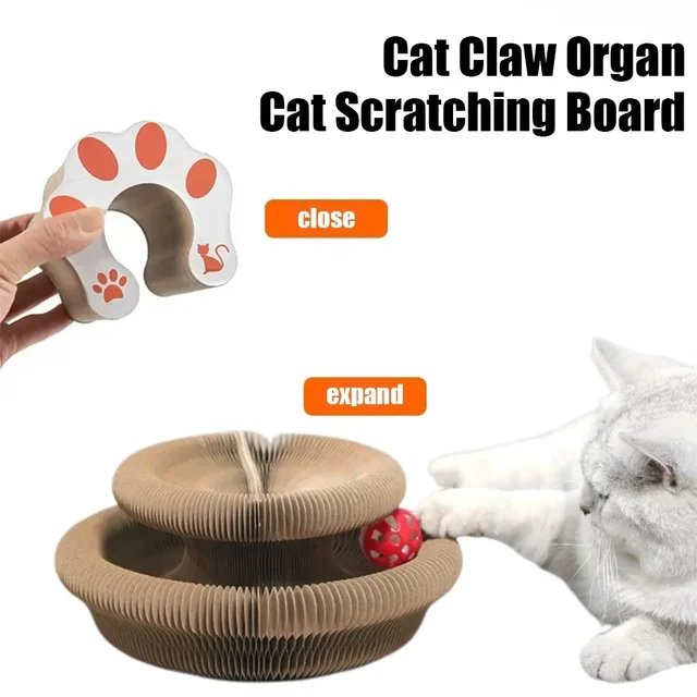 Pet Toy Organ Cat Scratch Board Strong Magnetic Design Foldable Decompression Cats Sharpening Claw Corrugated Scratching Board