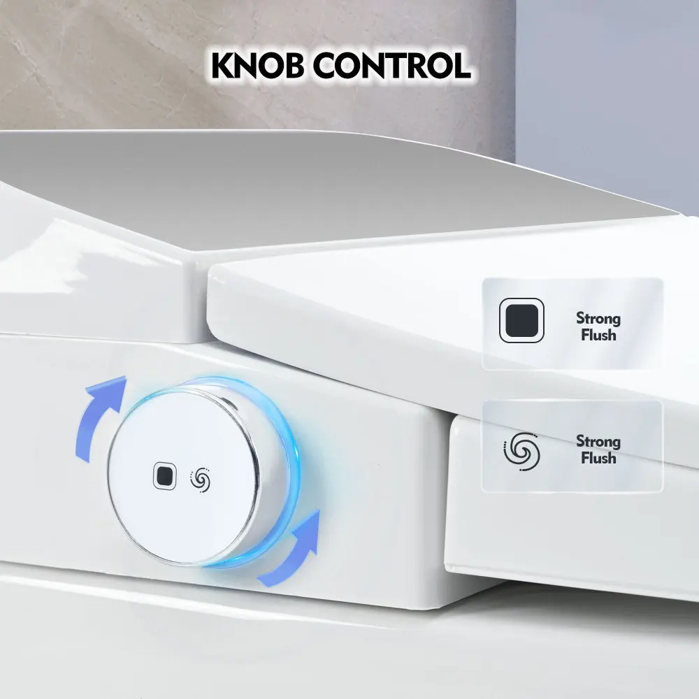 Heated Seat Smart Toilet, One Piece Toilet, Automatic Flush Tank Less Toilet without Bidet, with Foot sensor Flush 5
