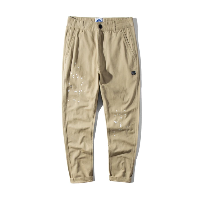 Loose Casual Men's Workwear Pants MDNS Straight Leg Dyeing Cotton Trousers Faionable Autumn Spring Youth Active Sle