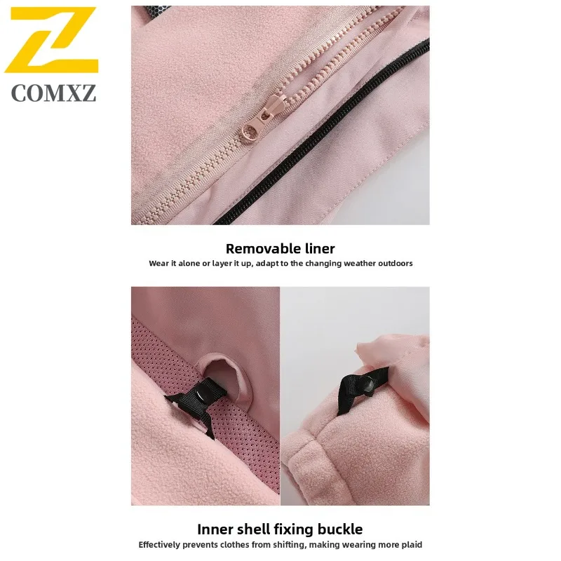 COMXZ Simple Men Jacket Hooded Outdoor Exploration Multi-Purpose Coat Leisure Ski Thick Warm Winter New Men Windbreaker