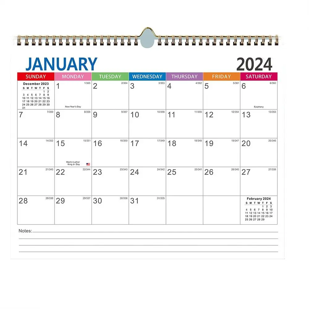 Calendário de Parede Grande Lista de Tarefas Anual Mensal Semanal Diariamente Planejador Agenda 2023 2024 - Imagem 3