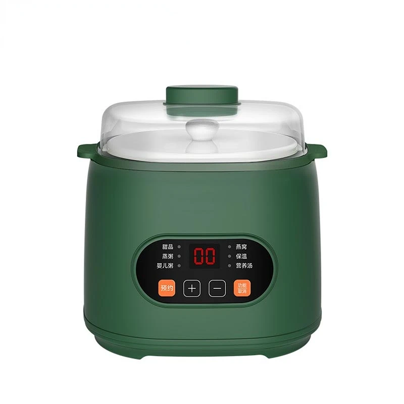 Mini Multi Electric Slow Cooker 1L Ceramic Water Stew Pot Baby Food Porridge Breakfast Stew Soup Boiler Reservation With Steamer