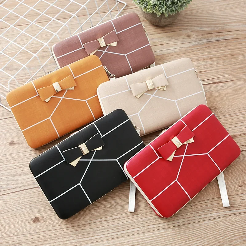 

New Wallet Korean Women's Clutch Bag Long Bow Cute Mobile Phone Bag Printed Wallet Change Lunch Box Bag