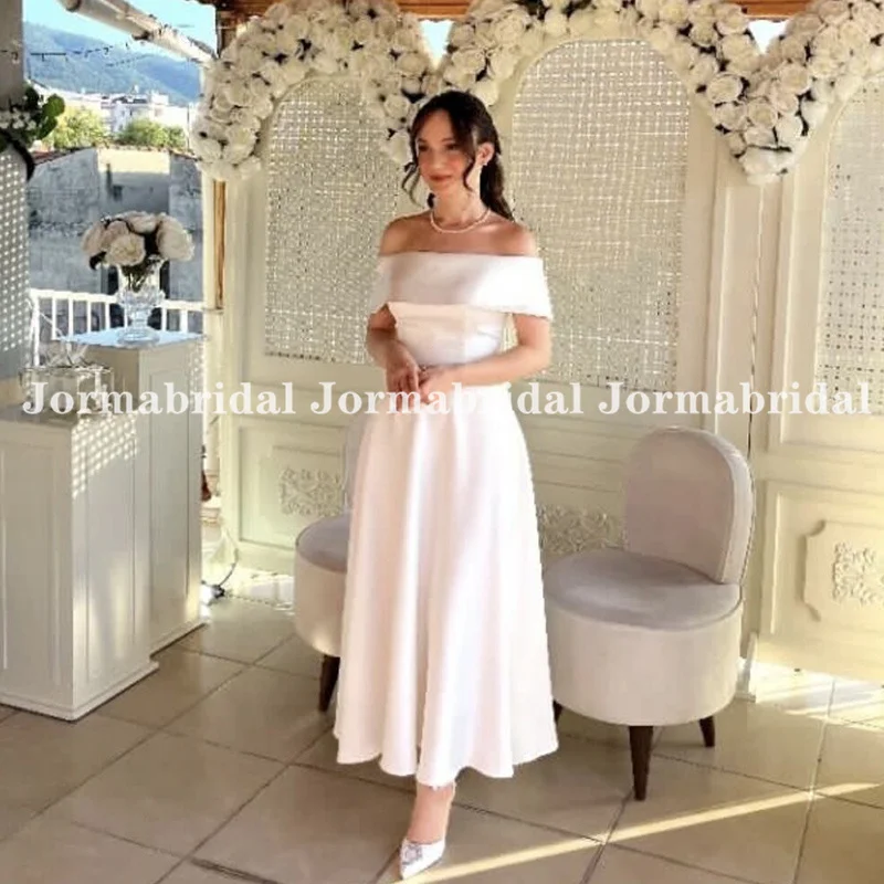 

Женское свадебное платье It's yiiya, Белое Атласное ТРАПЕЦИЕВИДНОЕ ПЛАТЬЕ до середины икры с вырезом лодочкой на лето 2019