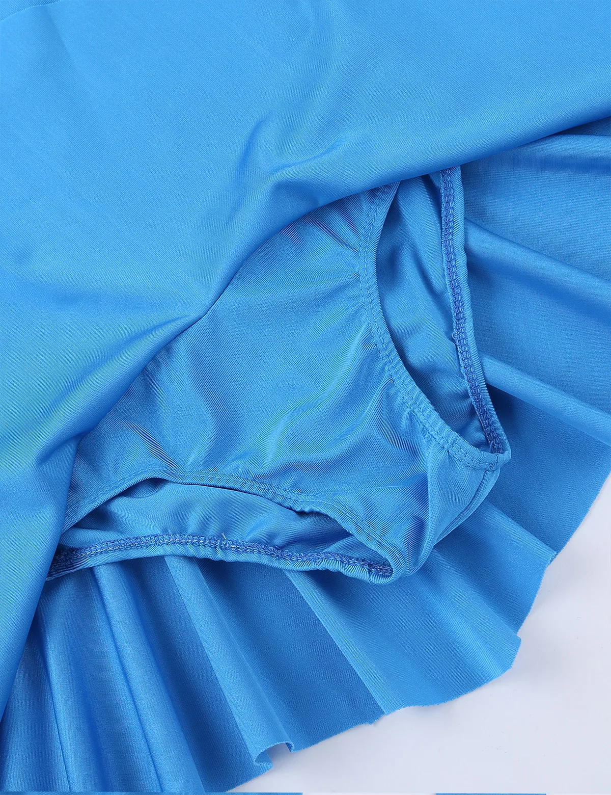 Kids Girls Gymnastic Leotard Figure Ice Skating Dress Long Sleeves Mock Neck Tulle Splice Cutouts Back Ballroom Ballet Dress