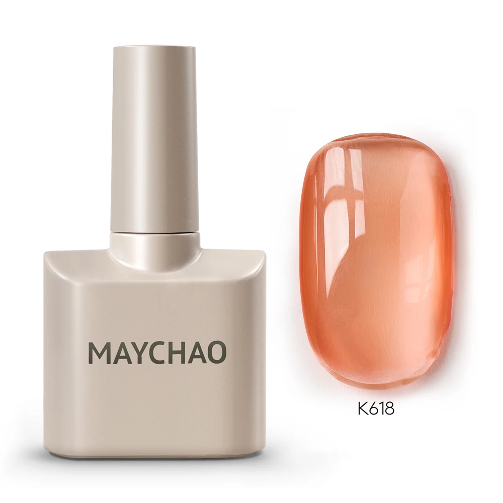 MAYCHAO Cherry Red Glossy Gel Nail Polish – 12ml Semi-Permanent Soak Off UV LED Frosted Finish