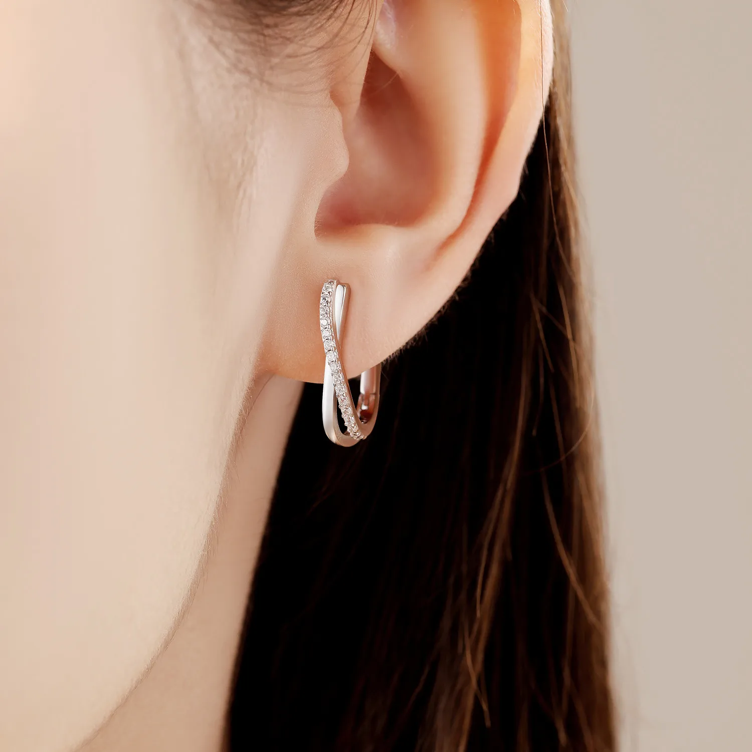 Silver Earrings 925 Sterling Silver Star Twisted Line Earrings Jewelry Versatile Hoop Earrings For Women Jewelry Fine Birthday Party Gifts