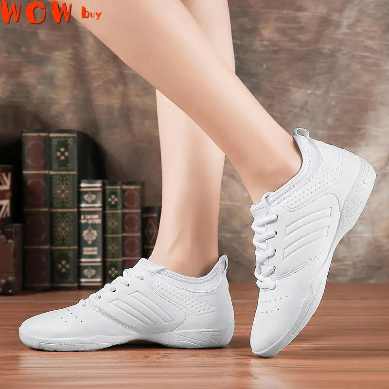 

Lightweight white soft athletics Dance Shoes women Comfortable Gym Aerobics Sneakers Girls Ladies Training Cheerleading shoes