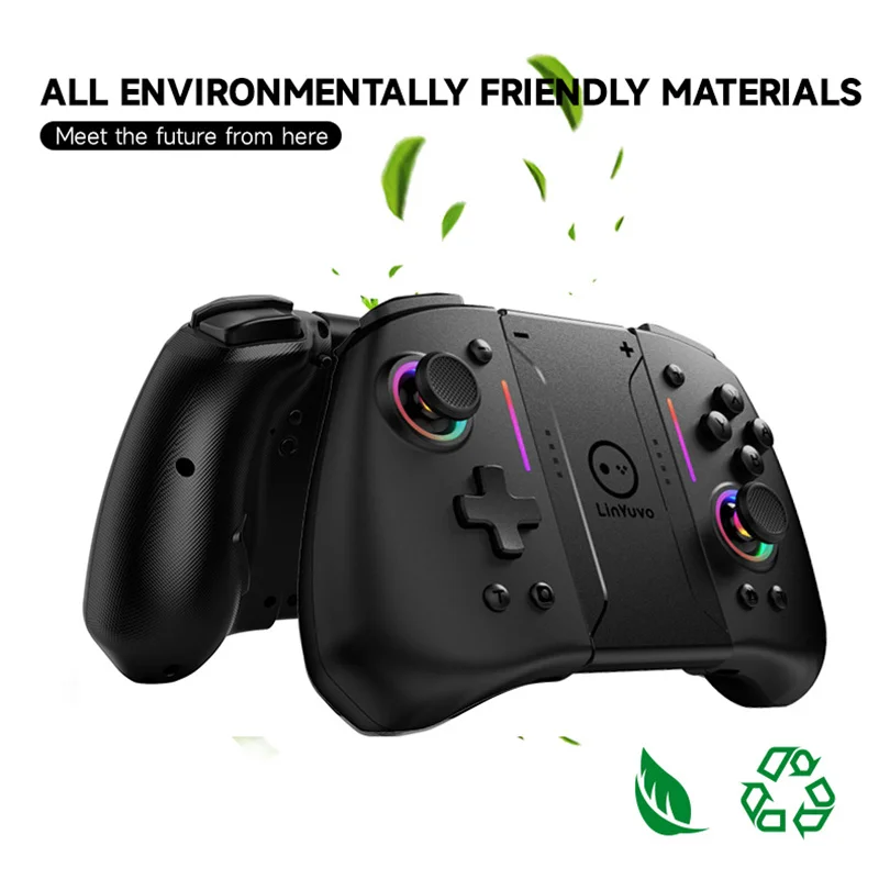 Ks42 Rgb Joypad Automatic Wake-Up Controller Con Bluetooth Con Somatosensory Sei Assi Compatibile Per Switch/Switch Oled Handle