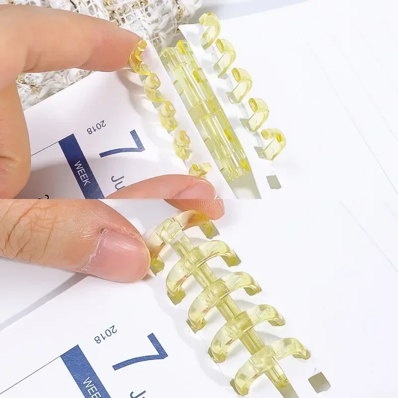 5 Holes Loose-leaf Binder Ring Notebook Spring Spiral Rings Binder Strap Buckle Clip Binding Clips School Supplies Stationery
