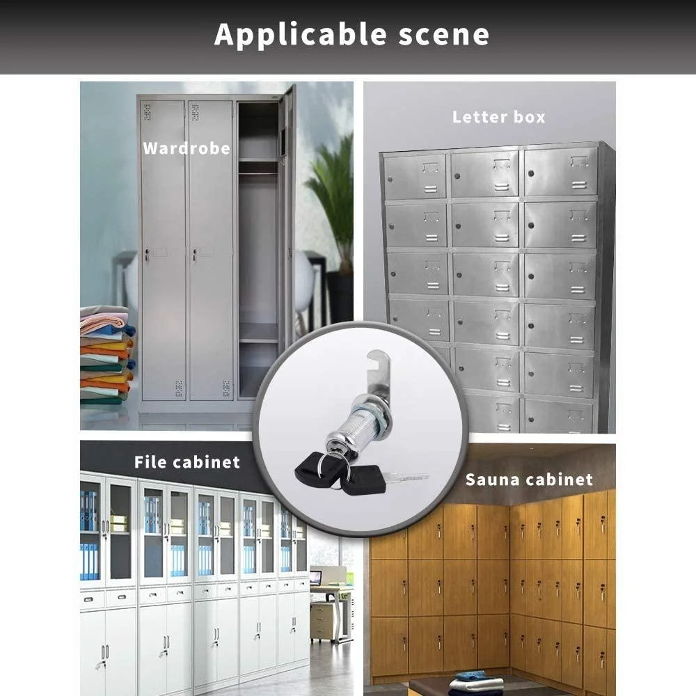 Drawer Cabinet Locking Security Cylinder Cam Lock w 2 Keys 19mm x 16(20/25/30/35/40)mm Thread cabinet door lock door lock buckle drawer lock