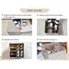Shoe Organizer, Fabric shoe hanger with Cover, Adjustable Dividers for Shoe storage drawer Box Container  Cube Box Fits 14 Pairs 3