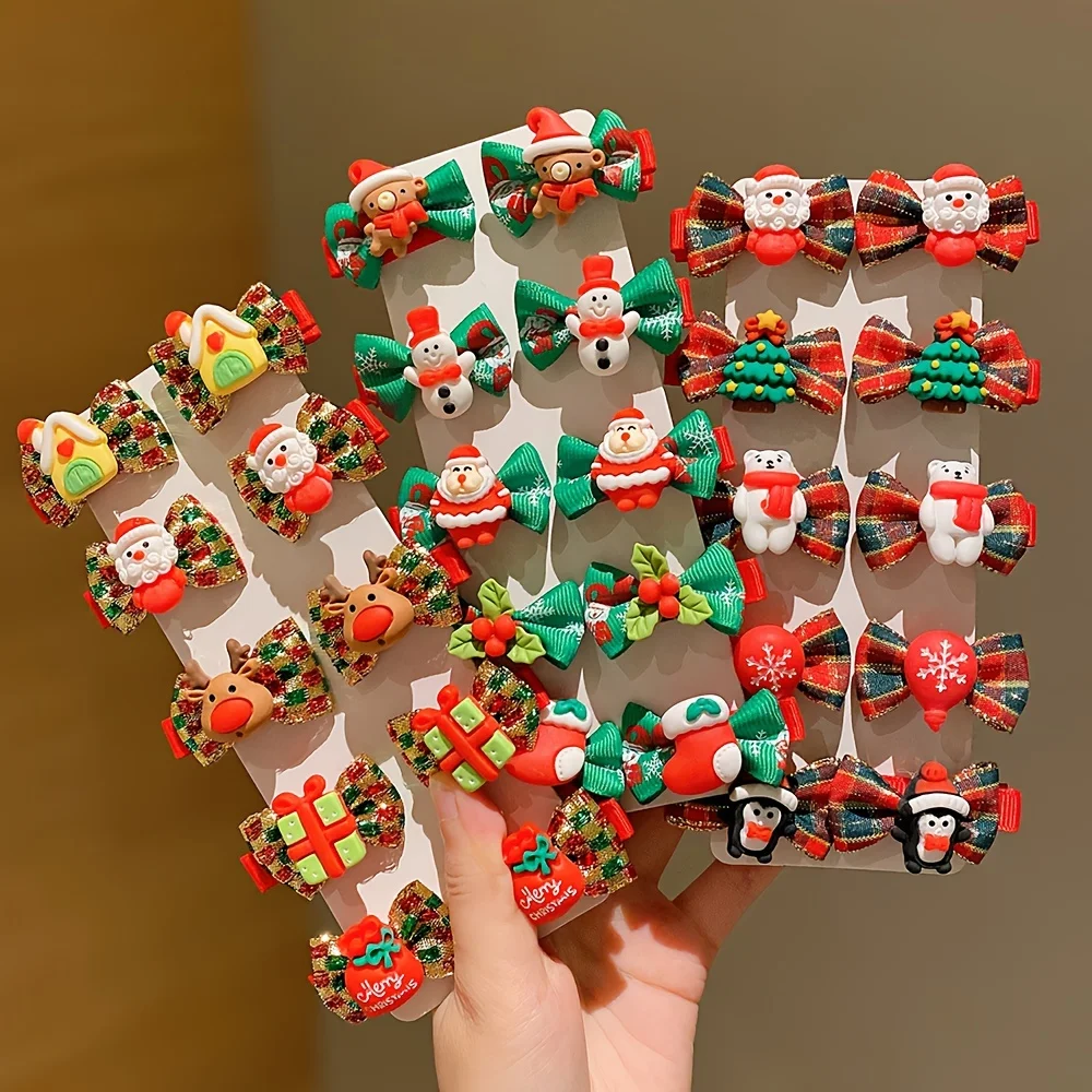 Christmas Cute Hairpin 10pcs Sweet and Versatile hair clips,hair accessories