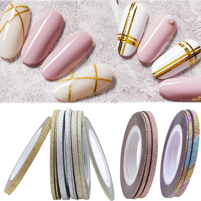 WNG 3D Gold Silver Rose Gold Nail Sticker Line Nail Art Striping Tape DIY  Decoration - Walmart.com