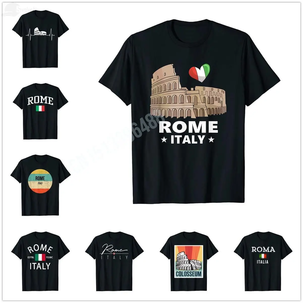 2022 Estate Roma Roma Italia Italian European Coliseum Vintage T-Shirt Map Per Uomo Donna T-Shirt Top Cotton Tees