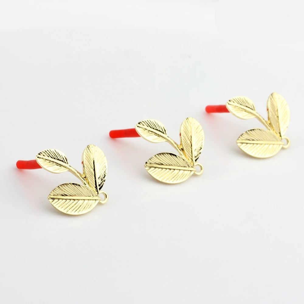 Zink-legierung Blumen Blätter Basis Ohrringe Stecker Charms 6 teile/los Für DIY Mode Tropfen Ohrringe Schmuck Machen Zubehör