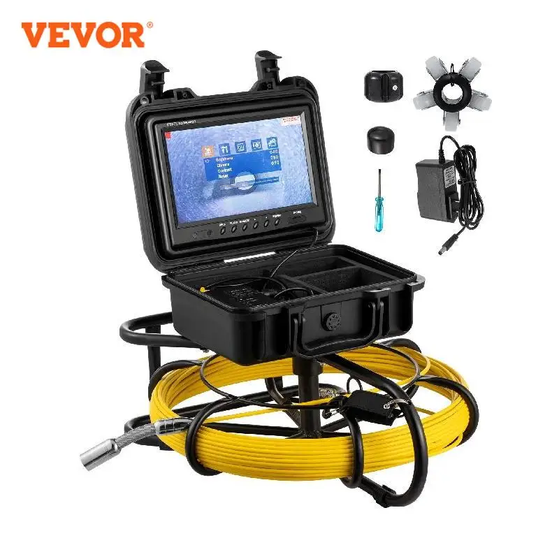 VEVOR Triple Lens Endoscope Inspection Camera 5 in. Screen Drain