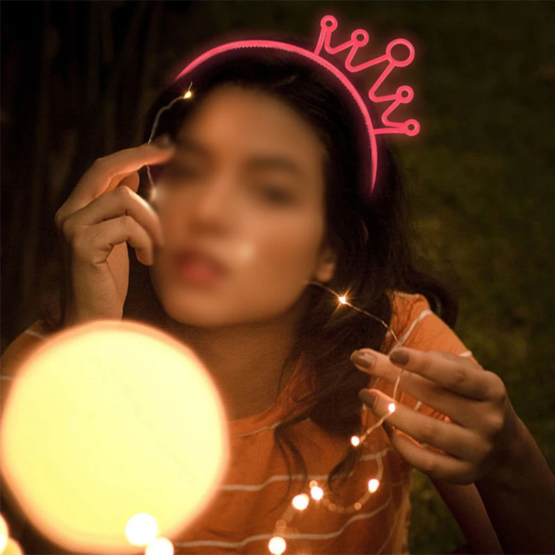 Description Picture 4 of itemCrown Luminous headband LED Shiny Hair Accessories Light Luminous Hairbands Plastic Headband Glow In The Dark for Party Supplies