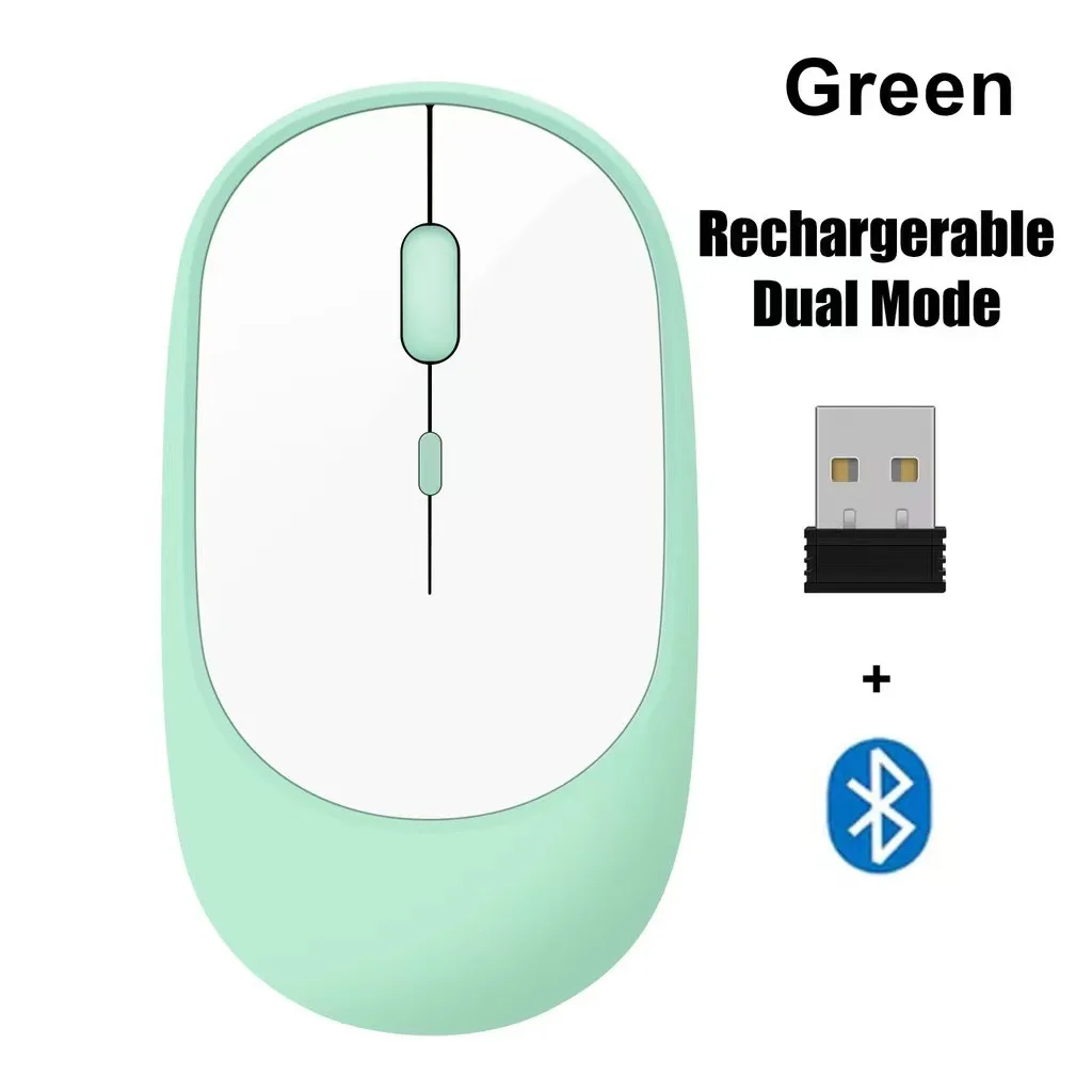 Ergonomic Portable Silent Wireless Mouse with Bluetooth 2.4G Connectivity
