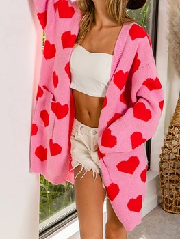 Women s Oversized Knit Sweater Long Sleeve V-Neck Chunky Cable Knit Cardigan Fall Winter Warm Coat with Pockets 2