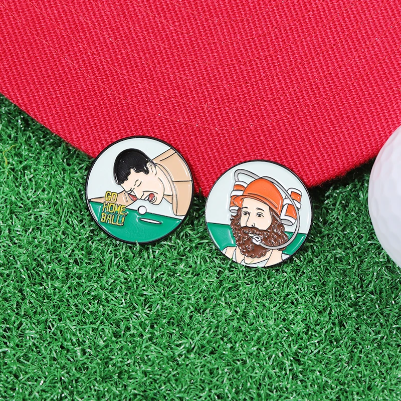 Funny Golf Hat Clip Enamel Magnetic Ball Marker Clip Baseball Cap Decorative Brooches Metal Lapel Badge Jewelry Golf Lover golf ball mark golf hat clip baseball cap pins