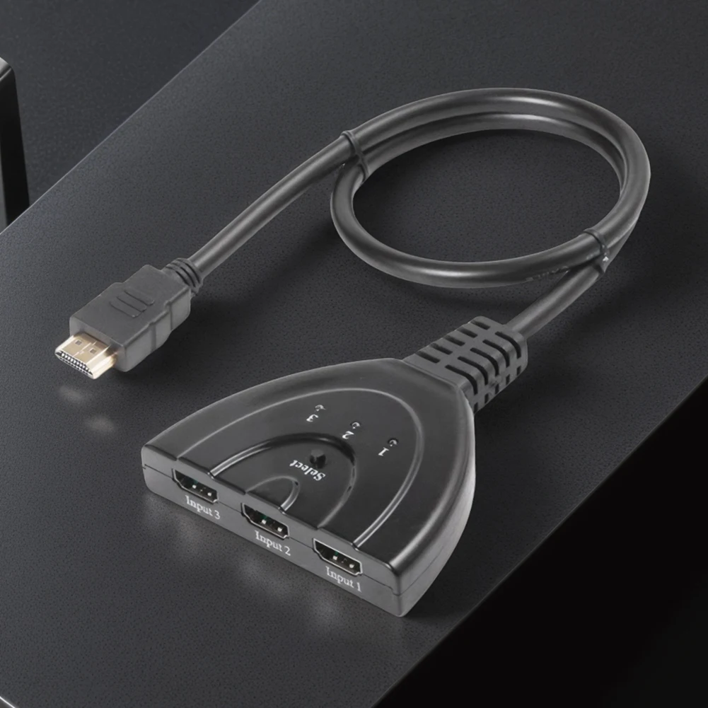 4K/1080P HDMI-Compatible Switch 3 in 1 Out HDMI-Compatible Hub HDMI-Compatible Switcher for Fire Stick HDTV PS4 Game Console PC