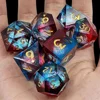 DND Liquid Quicksand Sharp Edge Polyhedral Resin Dice D+D Set For Dungeon and Dragon Pathfinder Role Playing Game(RPG)/MTG Game 4