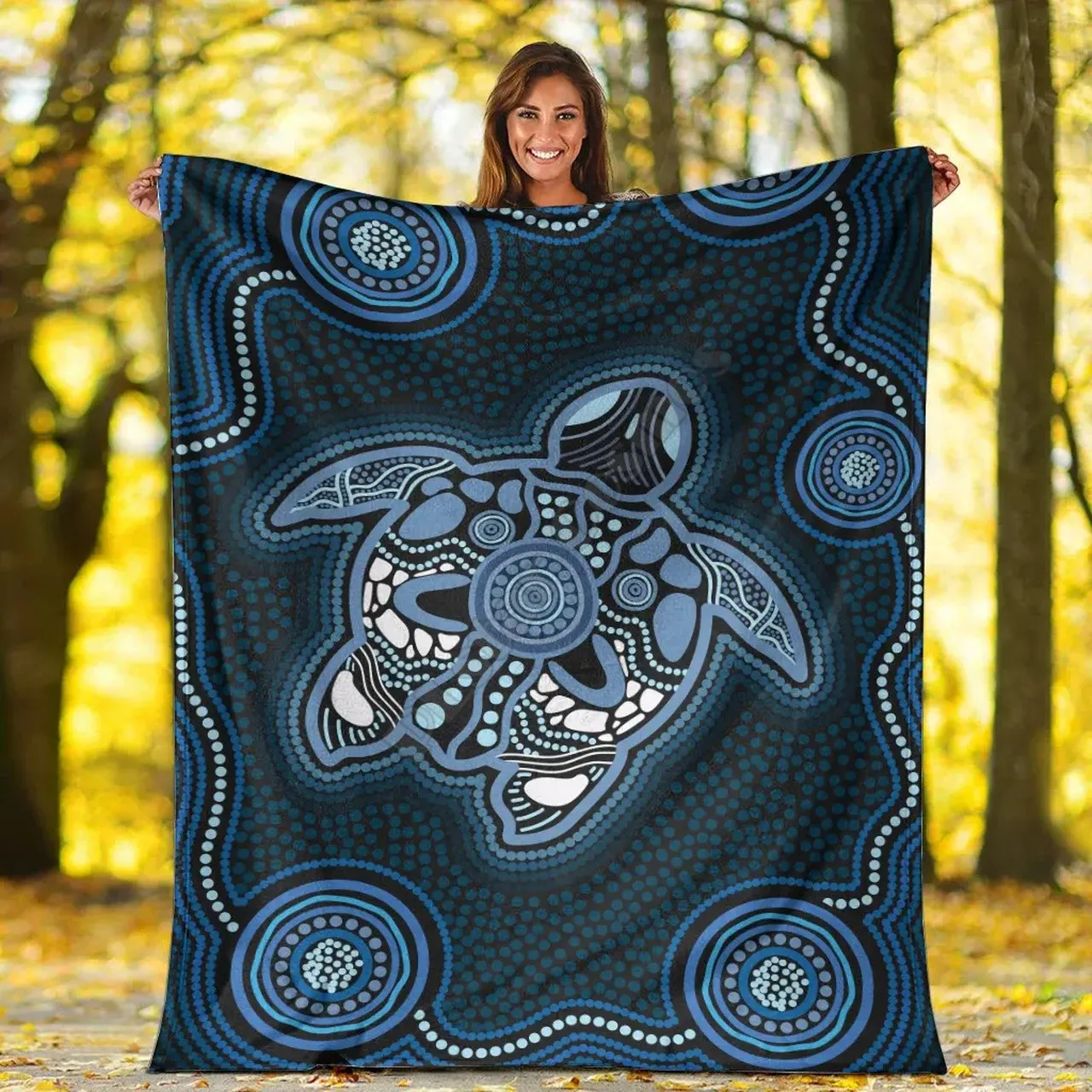 

Aboriginal Blanket Indigenous Turtle Flannel Blanket Full Overprinted Blanket Kids Adult Soft Bed Cover Sheet Plush Blanket 02