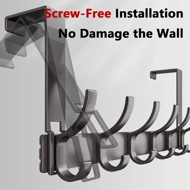 ตะขอแขวนติดผนังสำหรับเก็บของ กระเป๋า เสื้อผ้า ไม่ต้องเจาะผนัง ใช้ในห้องนอน ห้องน้ำ ห้องครัว 4