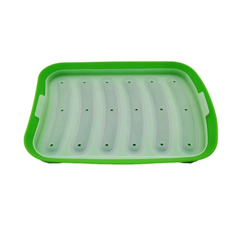 【Flash Sale】2X Green-6 In 1 Sausage Machine DIY Mold Making Hot Dog Handmade Ham Silicone Mold Food Machine Kitchen Cooking Gadg