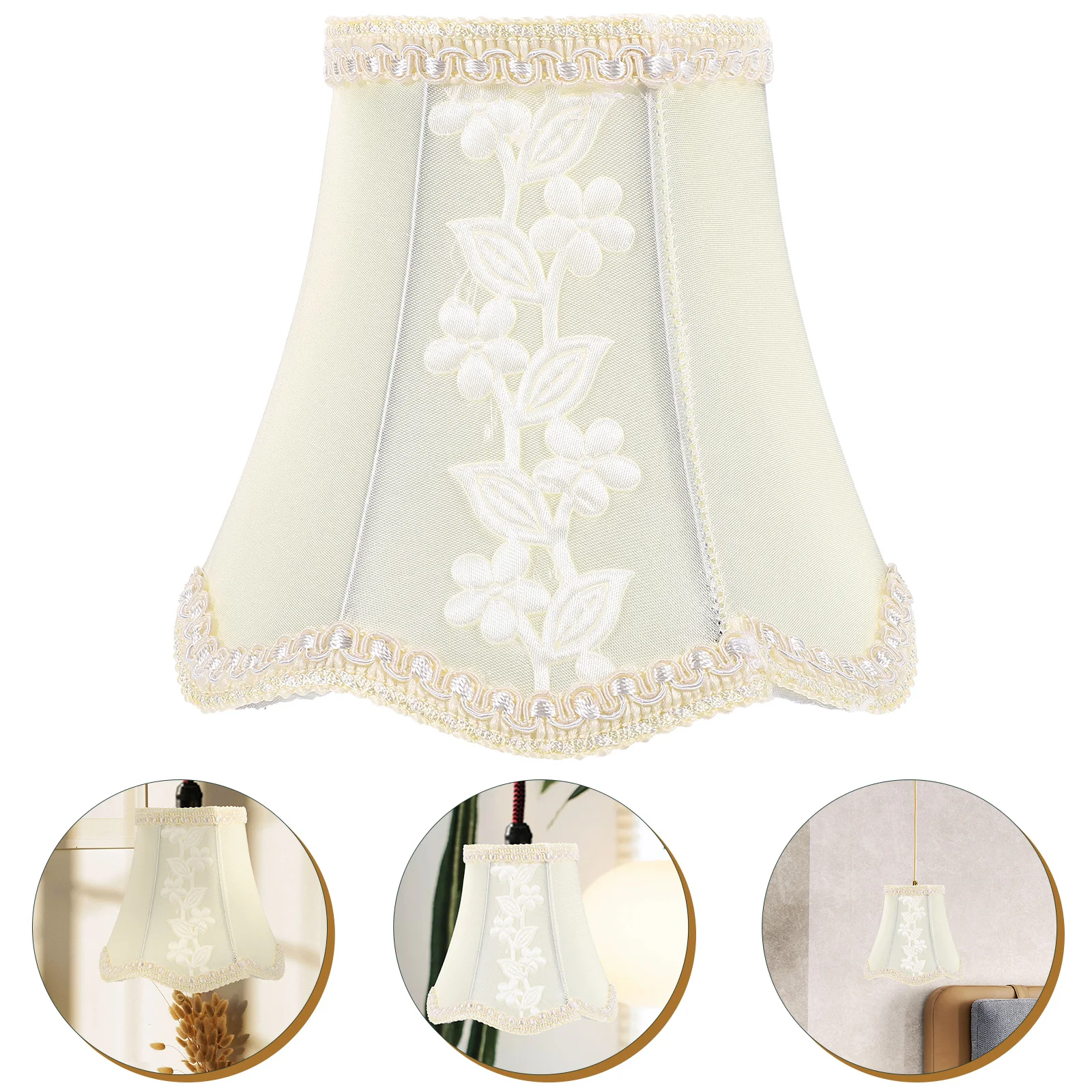 

Cloth Petal Lamp Shade Clip On Flower Light Table Light Shade Light Bulb Cage Guard for Floor Table Lamp Pendant Light