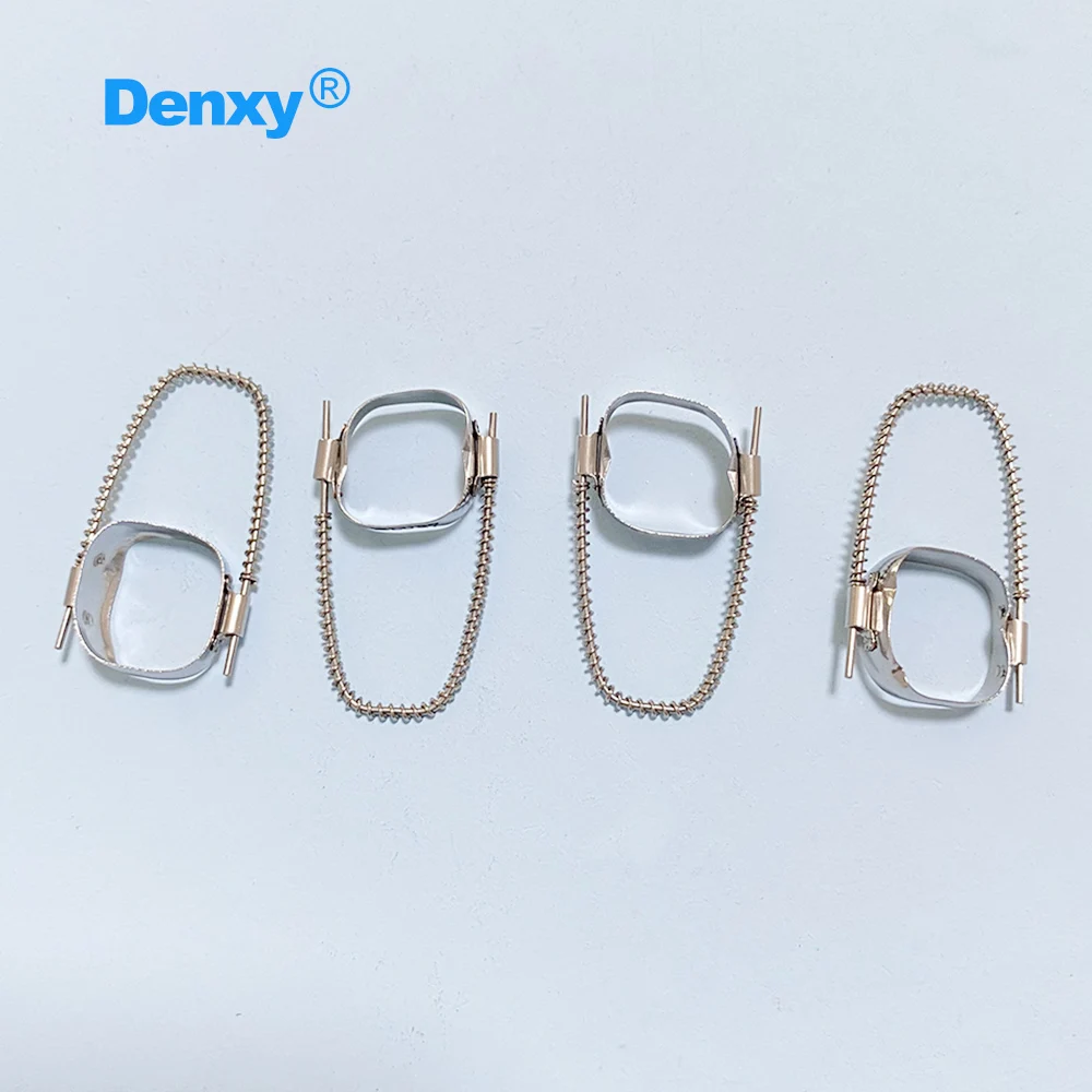 DENXY 1 Set zahnärztliches kieferorthopädisches Molarenband 1 # 29- # 44 2. Gang # 27- # 40, platzsparende kieferorthopädische Zahnspangen, vorgeformte Bandschlaufe – Detail 4