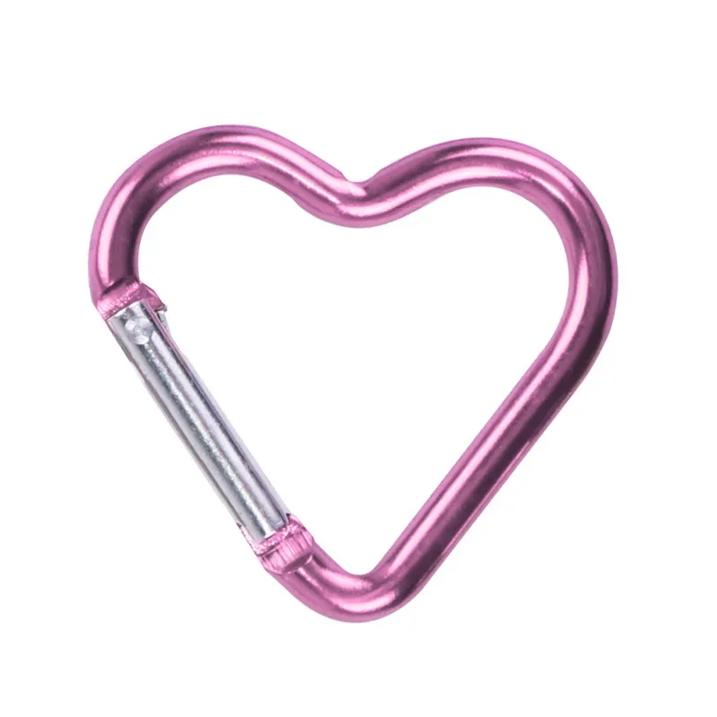 Climbing Carabiner 1pc Heart Shaped Outdoor Camping Bold Aluminum Alloy Locking Clasp Keychain Multi Survival Gear Travel Kit