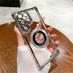 Custodia per telefono magnetica trasparente avanzata con placcatura 6D e copertura per obiettivo con bumper