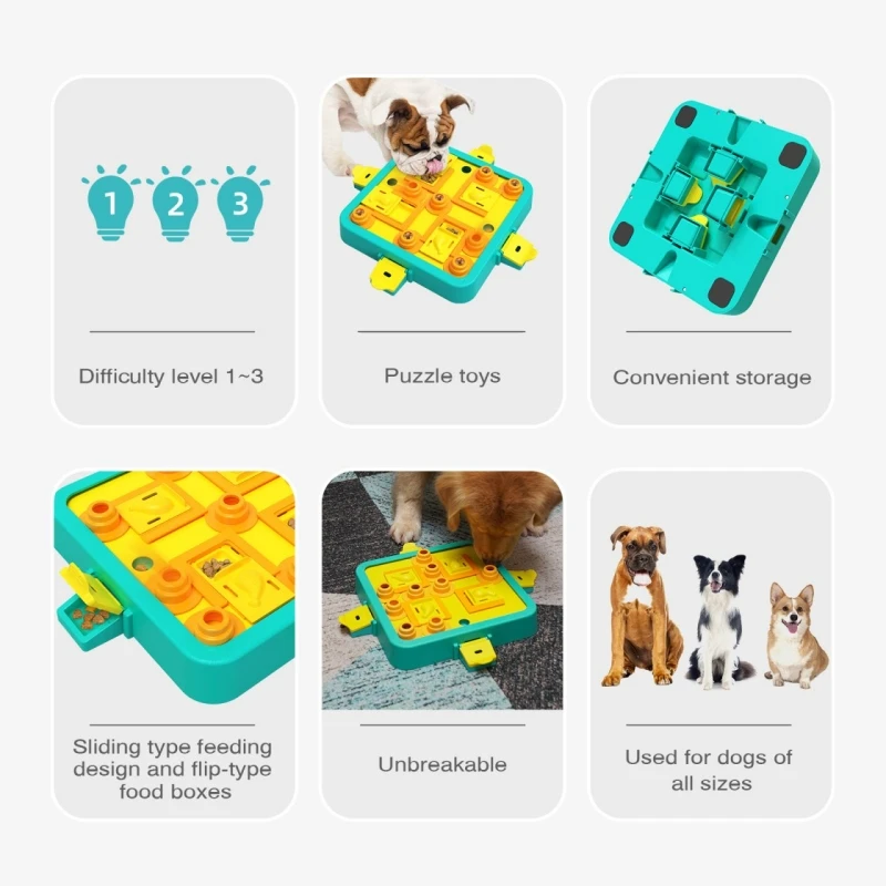 Dog Puzzle Toy Dogs Brain Stimulation Maze Toys Beginner Puppy Treat Food  Feeder Dispenser Advanced Level 2 Interactive Games