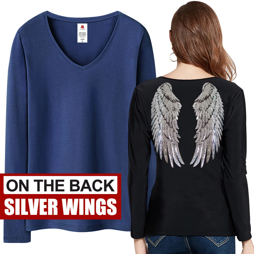 韓国ファッション 天使の羽 [BAUF] ANGEL WING SLIM FIT T-SHIRT 韓国ファッション 天使の羽 [BAUF] ANGEL WING SLIM FIT T-SHIRT