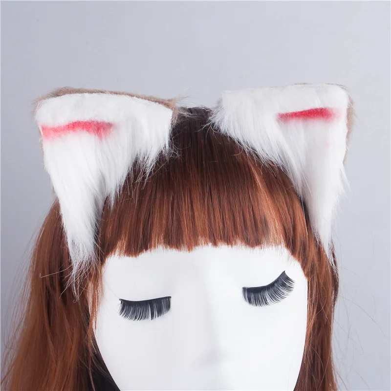 

10 pair Animal Lolita Fancy Cat Fox Ears Hair Clip Japanese Plush Bands Black White Pink Anime Cosplay Costume Christmas