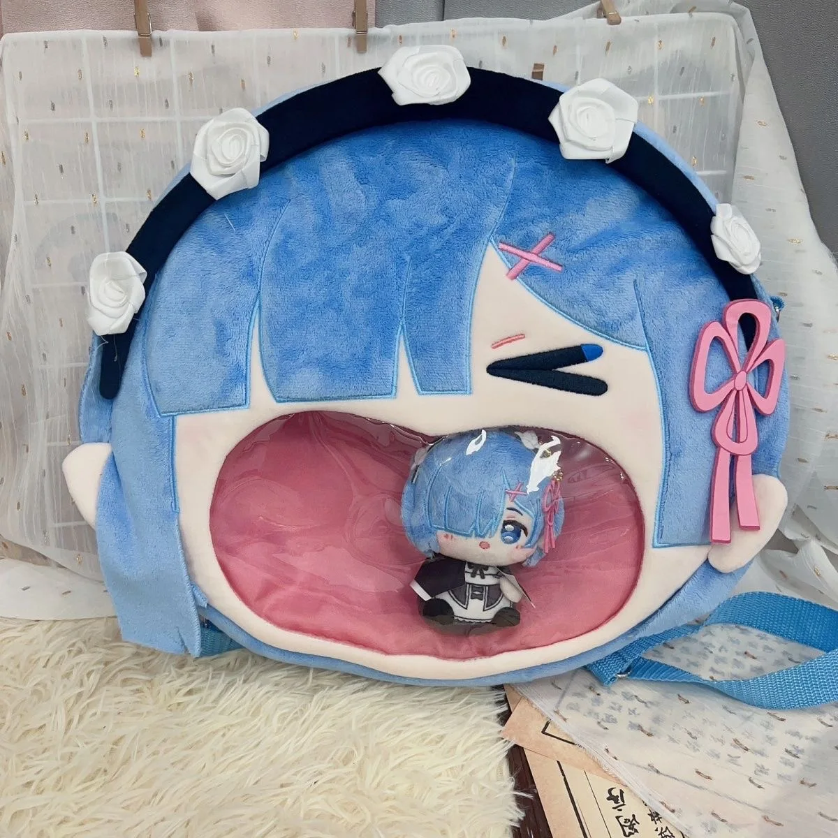 Re:Zero Rem & Ram Anime Mini Backpack - NWT Re:Zero Starting Life In Another World Rem Figure | Hot Topic main image 2