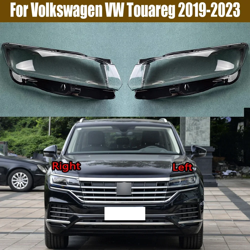 

For Volkswagen VW Touareg 2019-2023 Car front Headlight glass headlamps transparent lampshade lamp shell Headlight Cover lens
