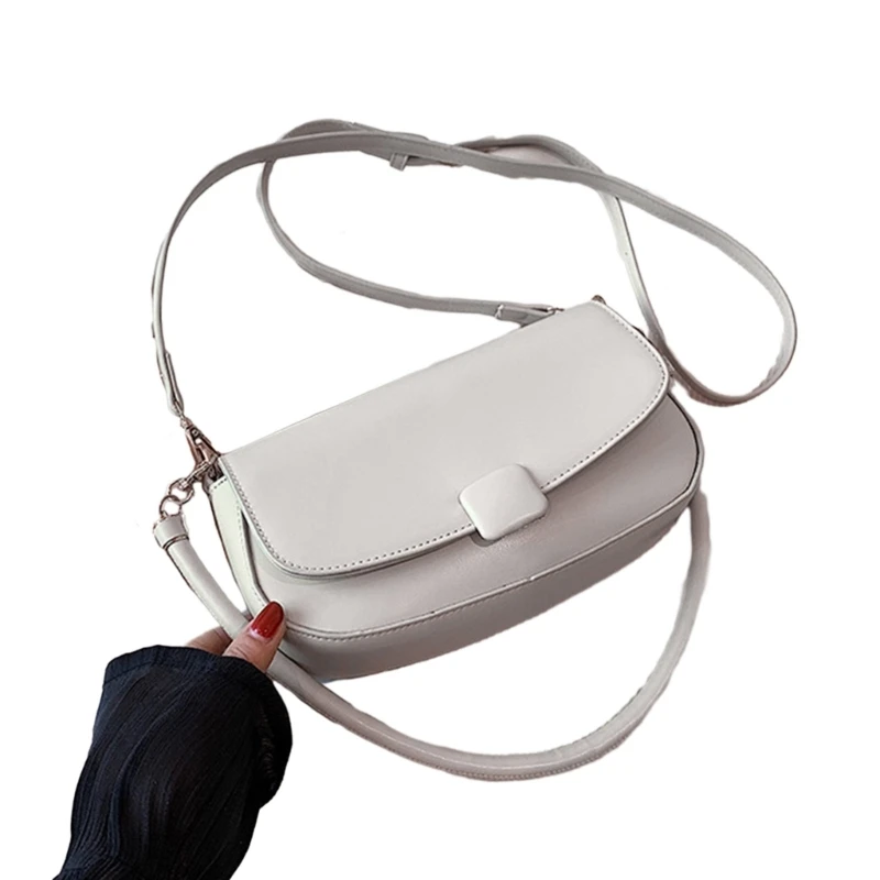 Shoulder Bag Large Capacity Fashion Trendy Bag for Women Girl Solid Color PU Bag