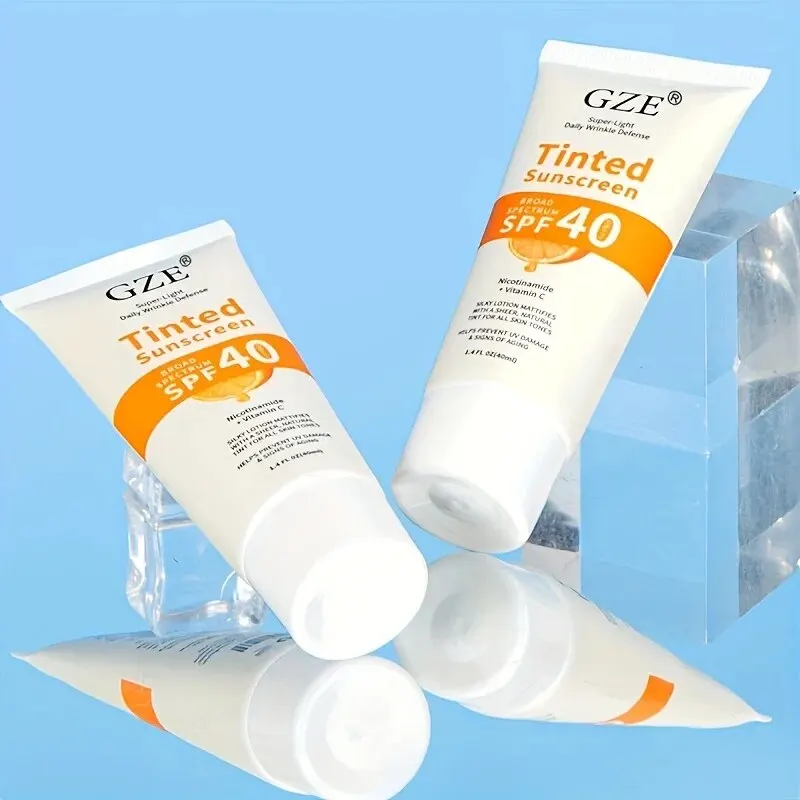 GZE Tinted Sunscreen with SPF 40 Hydrating Mineral Sunscreen With Zinc Oxide & Titanium Dioxide Sheer Tint for Healthy Glow