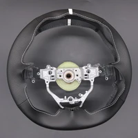 Black Faux Leather Car Steering Wheel Cover for Toyota Aygo 2 2014-2021 Peugeot 108 Citreon C1 2014-2024 3