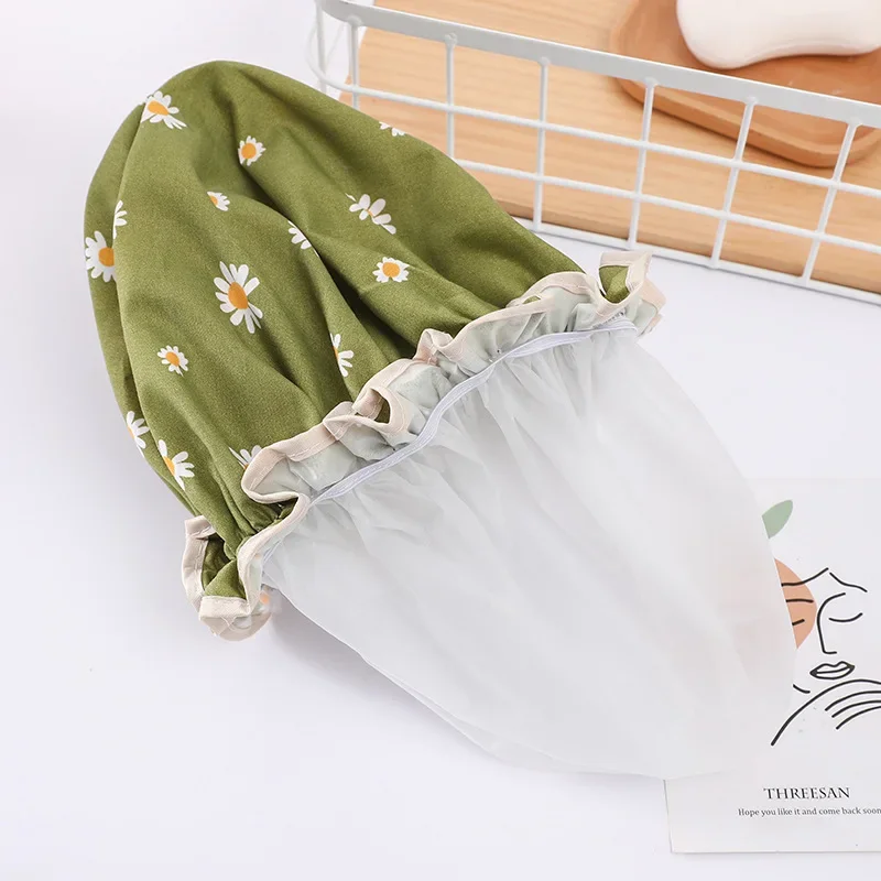 Women Hair Cap Hat Supplies Bathroom Double Layer Shower Waterproof Thick Cover Accessories,disposable shower cap,waterproof shower cap,shower cap,disposable hair cap