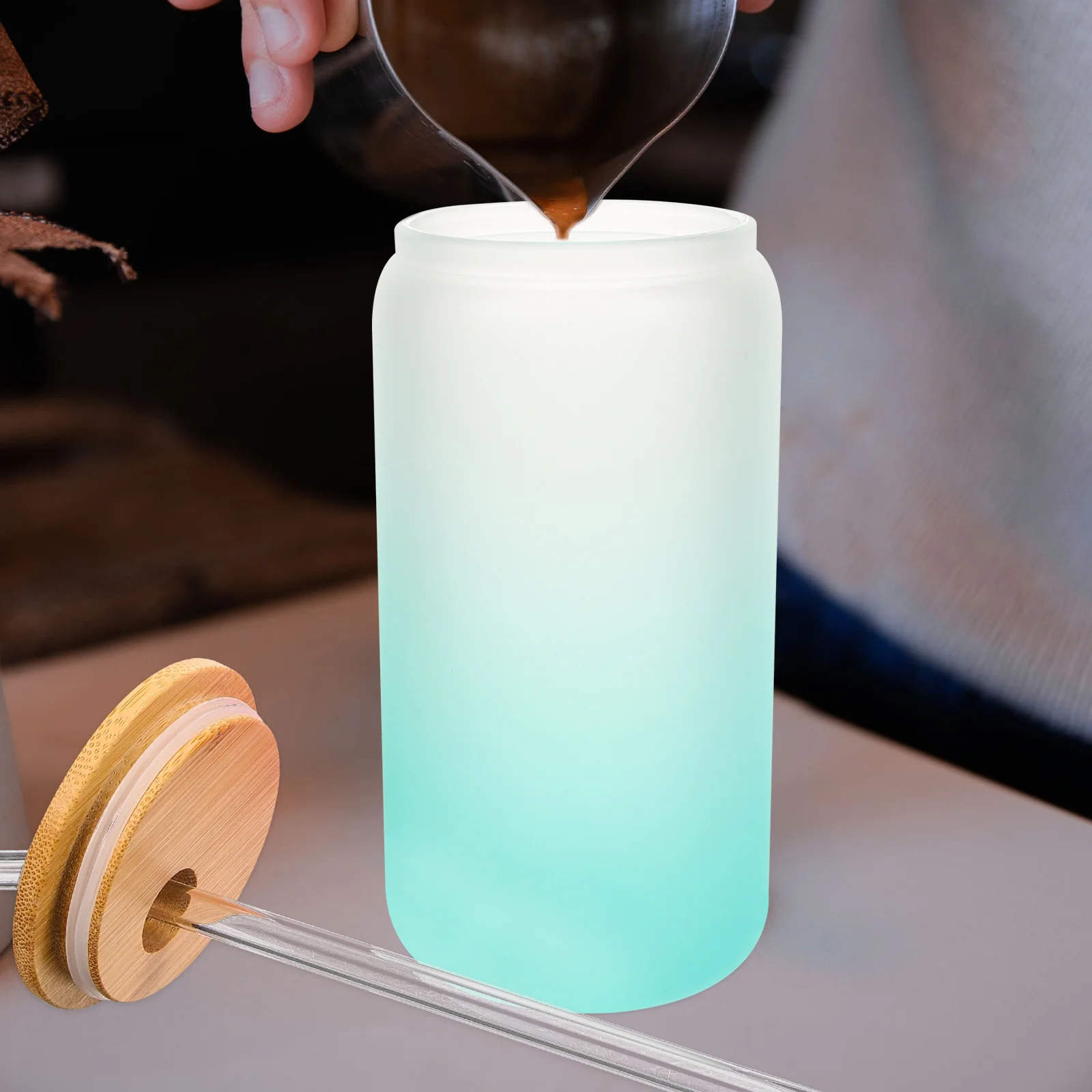

Glass Cup With Lid And Straw Bubble Tea Cup Juice Glass Coffee Milk Mocha Cups Breakfast Mug Drinkware