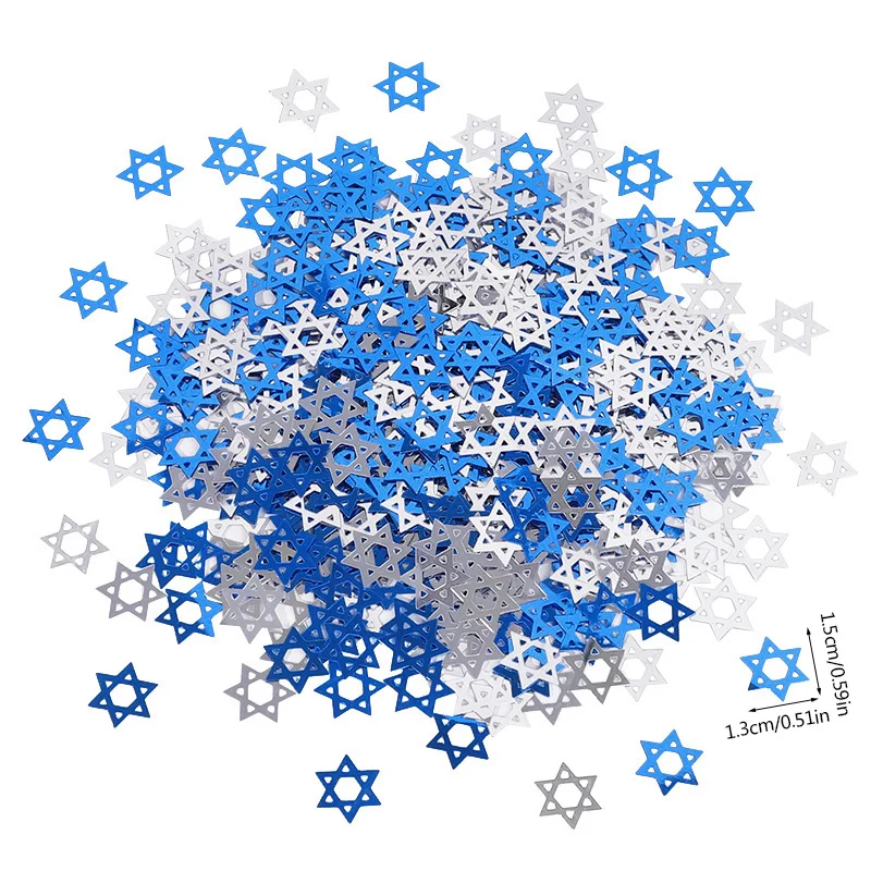 450Pcs Hanukkah Party David Star Confetti Home Table DIY Decoration Chanukah Festival Supplies Wedding Birthday Party Gift Craft
